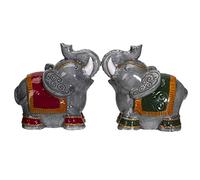 Raja Elephants Ceramic Salt and Pepper Shakers Set