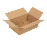 RAJA Folding Carton Single Wall Corrugated Cardboard 400 (W) x 200 (D) x 600 (H) mm Brown Pack of 20