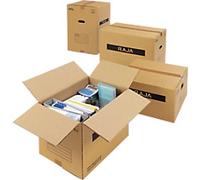 RAJA Moving Box Double Wall Corrugated Cardboard 406 (W) x 406 (D) x 610 (H) mm Brown 10 Pieces of Packs