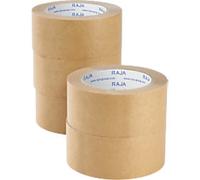 RAJA Packaging Tape Brown 50 mm (W)50 m (L) Paper Pack of 6