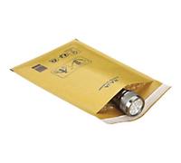 RAJA Padded Envelopes Gold Plain Kraft Paper, PE (Polyethylene) 215 (W) x 120 (H) mm Peel and Seal Recycled 50% Pack of 200