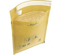 RAJA Padded Envelopes Gold Plain Kraft Paper, PE (Polyethylene) 215 (W) x 150 (H) mm Peel and Seal Recycled 50% Pack of 100