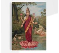 Raja Ravi Varma Goddess Lakshmi No2 | Indian Portrait Painting, Vintage Print, Fine Wall Art Poster Artwork Pictures