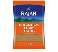 Rajah Spices Hot Madras Curry Powder 1KG I Curry Powder I Spicy Curry I Masala I Indian Spice I Indian Curry I Hot Madras I Madras Powder I (1kg)