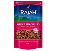 Rajah Spices Whole Red Chillies | Red Chilli | Hot Whole Chilli | Dried Chillies | Marchu | Mirch | Lonka | Vattal | (40g)