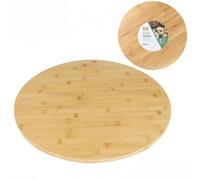 Rajani Bamboo Round Rotating Tray 50 cm Diameter Large Natural Lazy Susan Turntable Serving Platter Dining Table Organiser