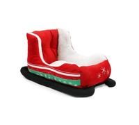 Rajani Pet Christmas Sleigh Bed for Cats and Small Dogs - Festive Soft Cozy Holiday Bed - Decor, Ornaments