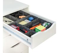 Rajas Goods Drawer Organizer Compatible with Ikea Alex Drawer Unit, 10-Piece Modular Felt Tray Organizer Set, Perfect Fit (Dark)