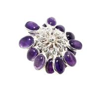 Rajasthan Gems Bunch Ring 925 Sterling Silver Natural Amethyst Gem Stone Women Handmade Gift Designer i107