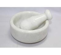 Rajasthan Gems Mortar Pestle Marble Set Grinder Herb Spice Stone Natural White Pill Crusher HD8