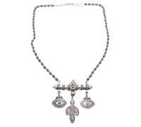 Rajasthan Gems Necklace 925 Sterling Silver Solid Silver Beads Tribal Temple Jewellery Hand Engraved Handmade Women Gift India H168