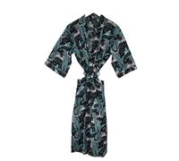 RAJBHOOMI HANDICRAFTS Women Cotton Kimono Robe- stylish gowns, Jackets dressing robe Men & women beach cover up Plus size kimonoFits UK 10-18 (Teal Banana Leaf Print)
