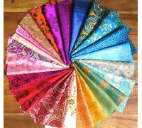 Rajbhoomi Vintage Silk Remnants - 25 Pieces, Silk Fabric Scraps for Easter Egg Dyeing, Recycled Craft Fabric (10" X 8" Inches)