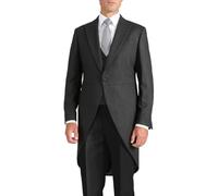 RAJEGAR 3 Pieces Tailored Bridegroom Morning Suit for Men Wedding Tuxedo Groomwear Evening Formal Suit Jacket Tailcoat Set Black
