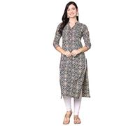 Rajnandini Women's Pure Cambric Cotton Jaipuri Printed Kurti (JOPLJPR44N-P_Navy Blue & Red), Navy Blue & Red, 6XL