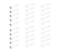 Rajnard Nose Bone Ring Stud Screw Retainer Clear Bioflex CZ Flat Top L Shape Body Jewelry Piercing Top Ball 2mm 30 PCS