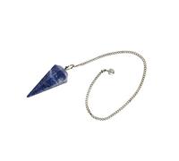 RAJNI Crystal Pendulum Healing Pendant Sodalite Gemstone Dowsing Pendulum Crystal Points Lucky Charms Spiritual Pendulum Reiki Meditation Necklace Scrying Pendulum Crystal Witchcraft