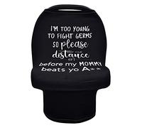 Rajolia Nursing Cover for Breastfeeding Multi Use Baby Car Seat Covers Canopy Breastfeeding Scarf Stroller Cover for Mom Baby Boy Baby Girl (Black) 1 Count (Pack of 1)