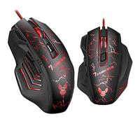 RajoNN Mice Gaming Mouse Wired, USB Optical Computer Mice with RGB Backlit, 4 Adjustable DPI Up To 2400, Ergonomic Gamer Laptop PC Mouse with 6 Programmable Buttons, Pack Of 2