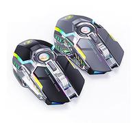 RajoNN Mice Wireless Mouse, 2.4G USB Silent Gaming Mice, Optical Computer Cordless Mouse, 7 Buttons, 1600 DPI 3 Adjustment Levels, for Windows PC Laptop