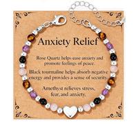Rajputana Crystal Healing Bracelet for Women Ladies Beaded Natural Stone Anxiety Relief Empath Protection Jewelry Gift for Her Girls Friends Daughter Mum