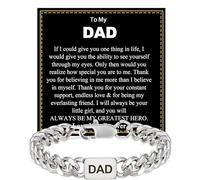 Rajputana Dad Gifts From Daughter Son Mens Silver Bracelet Chain Cuban Link Bracelet Gift For Men Fathers Day Birthday Easter Gifts For Men