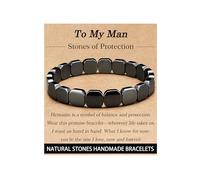 Rajputana HEYOLL Hematite Bracelet Men Natural Stones Handmade Bracelets Hematite Stone Healing Bracelet Special Energy Male Bracelets To My Mens Gifts Valentines Day Gifts for Men