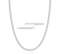 Rajputana S925 Sterling Silver 4mm Thick Cuban Chain for Men Sturdy Mens Silver Gold Chain Hypoallergenic Curb Chain Necklace Jewelry for Men 24 Inch