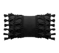 RAJRANG Black Lumbar Pillow Cover - 20x12 cm Cotton Rectangle Throw Pillowcase for Sofa, Bed and Living Room Décor