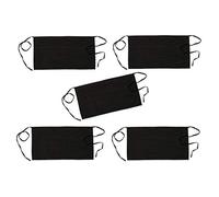 RAJRANG Black Waist Apron Waitress Pure Cotton Set of 5 Plain Master Chef Bistro Professional Soft Short Aprons with 3 Pockets