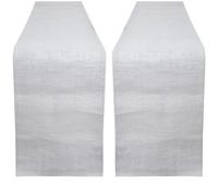 RAJRANG Burlap Table Runner | Jute Fabric with Sewed Edges for Dining Table. Coffee Table and Party Decoration | Light Grey 2-Pack | 183x33 cm