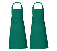 RAJRANG Cotton Kitchen Aprons for Women and Men - Full Coverage Tidepool Blue Aprons with 3 Pockets, Ideal for Cooking, BBQ and Cleaning, Pack of 2, 88 x 68 cm