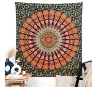 RAJRANG Hippie Beach Tapestry 76x102 cm 100% Cotton Golden Green Boho Elephant Mandala Dorm Decor Meditation Bohemian Tapestries