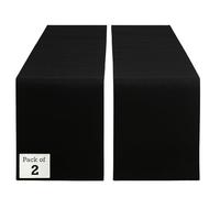 RAJRANG Jute Table Runner | Burlap Fabric for Dining Table, Wedding and Party Decoration (Black, L-72" X W-12" - Pack of 2)