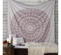 RAJRANG King Large Mandala Tapestry Burnt Maroon Wall Hanging 230x274 cm Cotton Decor for Living Room, Bedroom, Beach Blanket or Yoga Mat