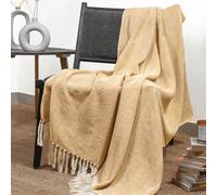 RAJRANG Marigold Cotton Throw Blanket Chevron Pattern Cozy Cotton Decorative Throw for Sofa, Bed, Chair 127x152 cm