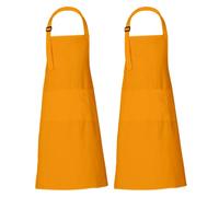 RAJRANG Pack of 2 Kitchen Aprons for Women with Pockets 69 x 89 cm Vintage Hairstyle Aprons for Men - Dark Cheddar Yellow, Dark cheddar yellow, L-90 X W-69 CM