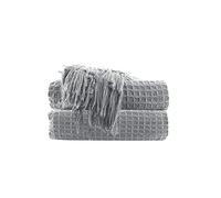 RAJRANG Reversible Cotton Throw Blanket Grey | Lightweight Geometric Sofa Throw for Bed, Couch, Outdoor Use Travel, Camping and Bed Use | 152x127 cm