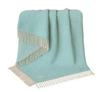 RAJRANG Reversible Cotton Throw Blanket Tile Blue | Lightweight Chevron Throw with Tassels for Sofa, Couch, Bed, Outdoor Use, Travel and Bed, 152x127 cm