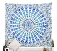 RAJRANG Sky Blue Mandala Tapestry Wall Hanging 230x274 cm for Bedroom and Living Room Decor Boho Bohemian Wall Hanging 100% Cotton Tapestries
