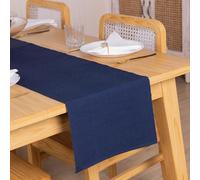 RAJRANG Table Runner 33x183 cm, Lightweight Ribbed Polycotton for Dining Tables, Holiday Home, Wedding Party, Birthday, Table Decor, Table Cover Runner - Blue Depths