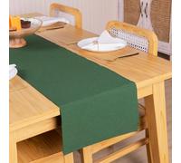 RAJRANG Table Runner 33x183 cm, Lightweight Ribbed Polycotton for Dining Tables, Holiday Home, Wedding Party, Birthday, Table Decor, Table Cover Runner - Foliage Green