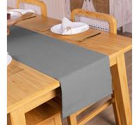 RAJRANG Table Runner 33x183 cm, Lightweight Ribbed Polycotton for Dining Tables, Holiday Home, Wedding Party, Birthday, Table Decor, Table Cover Runner - Frost Gray