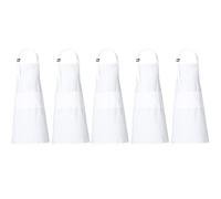 RAJRANG White Bib Apron Home Kitchen Cooking Adjustable Neck for Men Women Aprons Set of 5 Cotton 68x88 cm