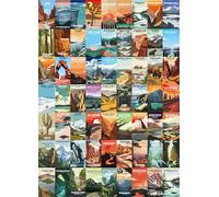RAJRNED National Parks Puzzle for Adults 1000 Pieces, 63 US National Parks Jigsaw Puzzle, 1000 Pieces Mountain Scene challenging Family Puzzle