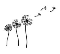 Rajukit 6-Piece Dandelion Wall Art Set, Metal Flowers