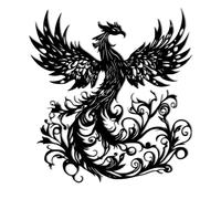 Rajukit Phoenix Wall Art, Wall Decor Metal Phoenix Rising Statue, Black Metal Wall Decor gift for Christmas, Thanksgiving, housewarmings, 12x11 Inch