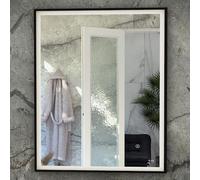 RAK Art Square LED Bathroom Mirror with Demister 500 x 700mm - Matt Black