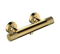 Rak Ceramics Amalfi Brushed Gold Thermostatic Wall Mounted Bar Shower Valve With Bottom Outlet