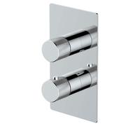 RAK Ceramics Amalfi Concealed 2 Handle Thermostatic Dual Control Shower Valve | Chrome | Metal | 120mm x 220mm x 125mm